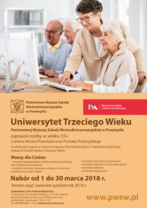 PROJEKT PANS W PRZEMYŚLU NAJLEPSZY NA PODKARPACIU  w ramach II edycji programu Ministerstwa Nauki i Szkolnictwa Wyższego  „Wsparcie Uniwersytet&oacute;w Trzeciego Wieku”