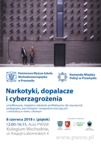 „Narkotyki, dopalacze i cyberzagrożenia” – certyfikowane szkolenie profilaktyczne
