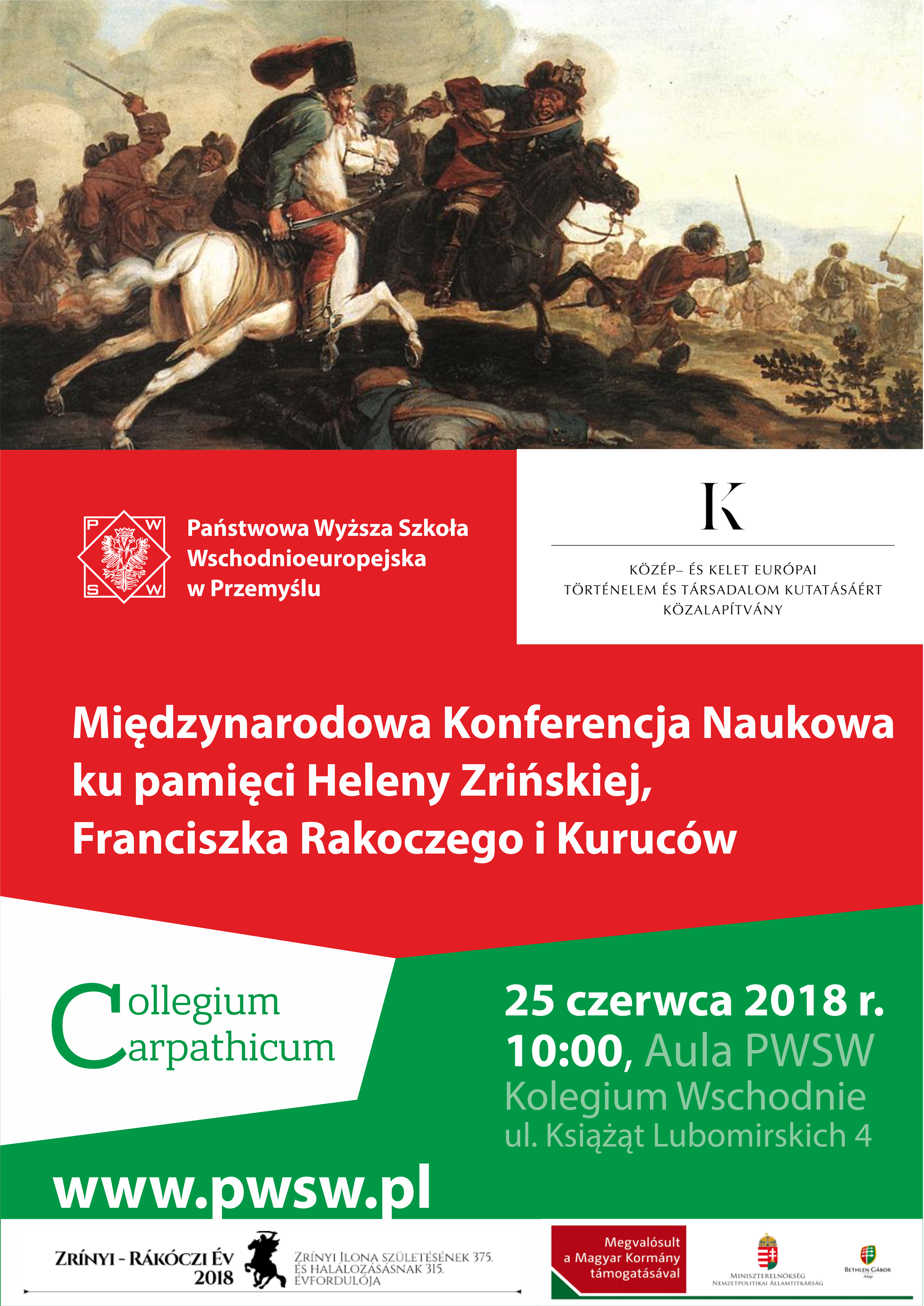 Zapraszamy na międzynarodową konferencję naukową ku pamięci Heleny Zrińskiej, Franciszka Rakoczego i Kuruc&oacute;w