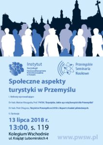 Seminarium „Społeczne aspekty turystyki w Przemyślu” w ramach Przemyskich Seminari&oacute;w Naukowych