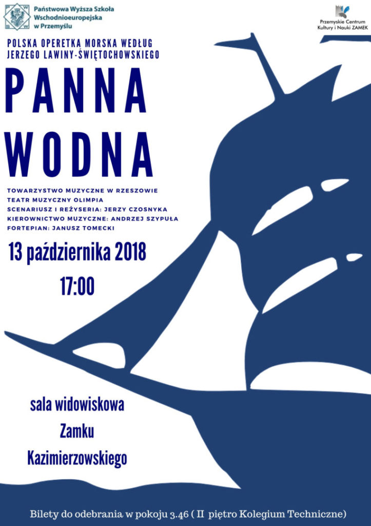 Zapraszamy na operetkę morską pt. „Panna Wodna” – 13 października 2018 w Zamku Kazimierzowskim