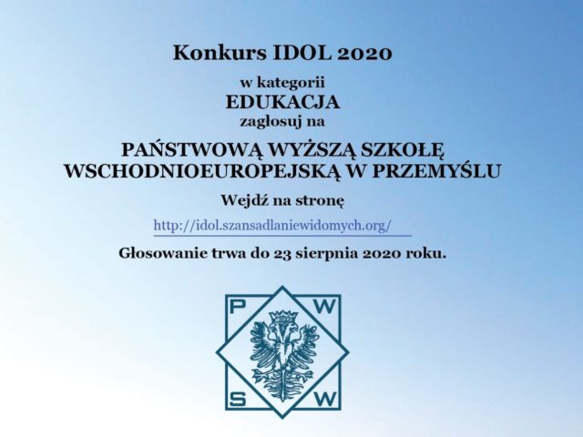 Otrzymaliśmy nominację do ogólnopolskiego etapu konkursu IDOL 2020!