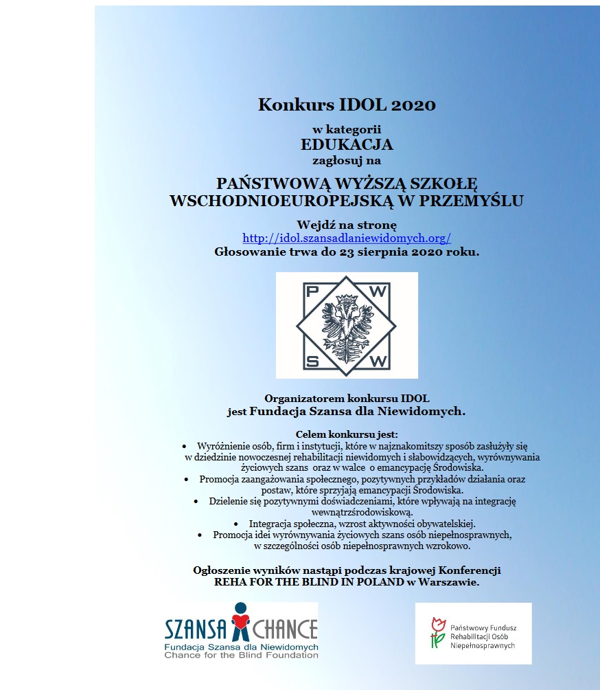 Otrzymaliśmy nominację do ogólnopolskiego etapu konkursu IDOL 2020!