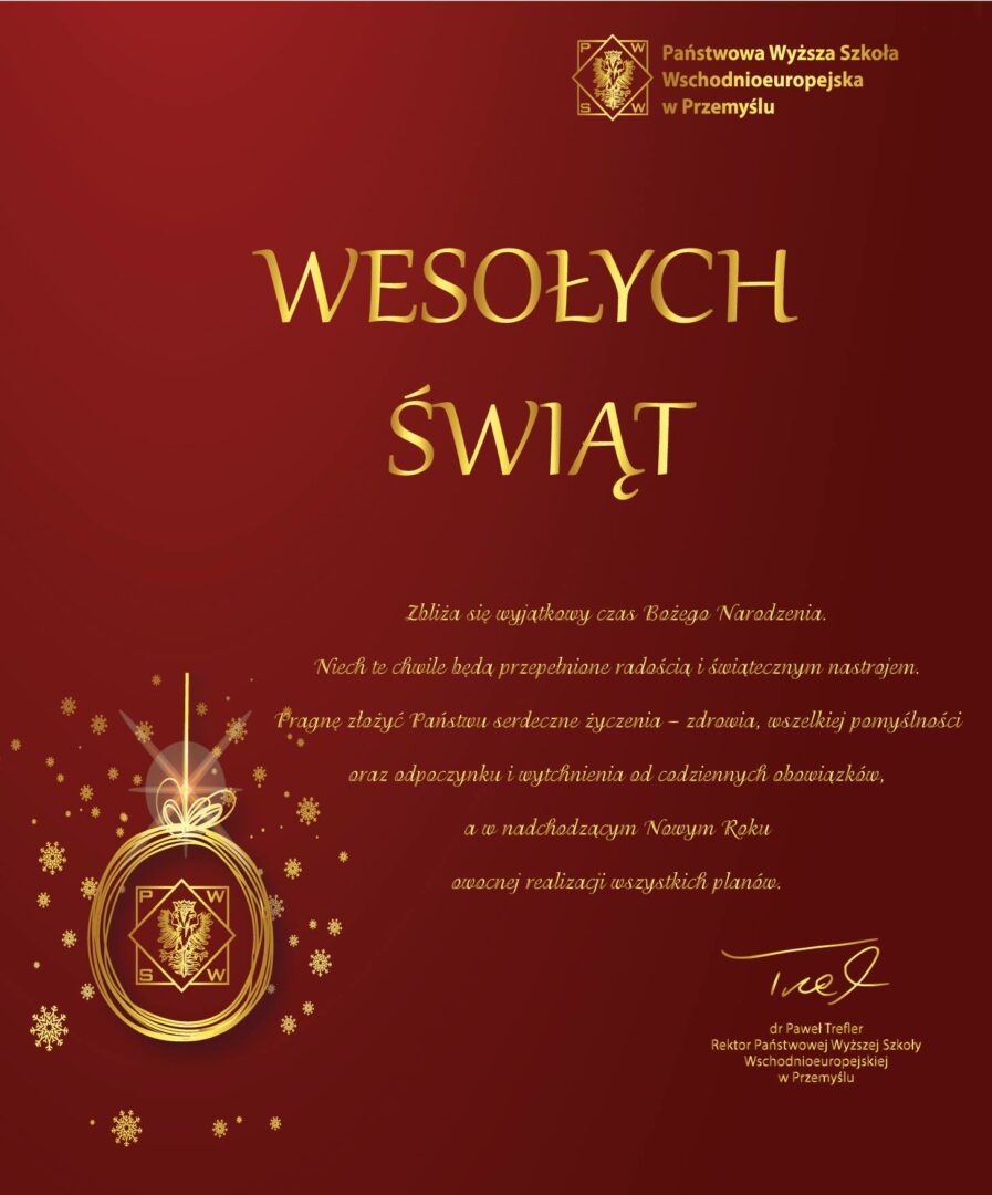Z okazji nadchodzących Świąt Bożego Narodzenia składamy serdeczne życzenia