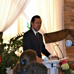 Rektor PANS w Przemyślu - dr Paweł Trefler, podczas przemowy