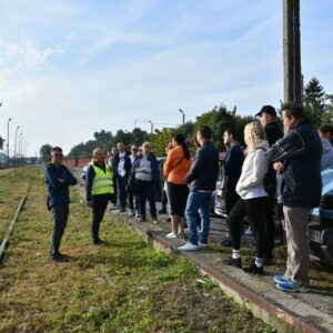 Studenci podczas wycieczki turystyczno-krajoznawcza śladami dawnej galicyjskiej linii kolejowej z Przemyśla do Budapesztu