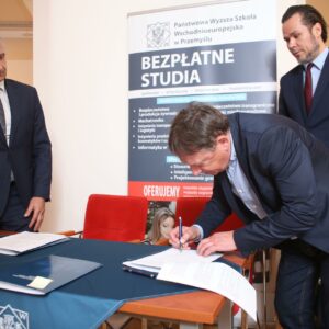 Podpisanie porozumienia o współpracy z Markiem Pilszykiem – dyrektorem Centrum Kształcenia Zawodowego i Ustawicznego Nr 2 w Przemyślu