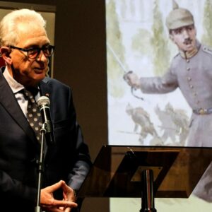 Prof. dr hab. Andrzej Chwalba w trakcie przemówienia