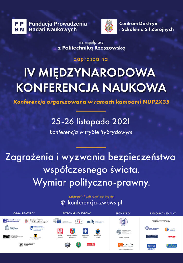 Przed nami IV Międzynarodowa Konferencja „Zagrożenia i wyzwania bezpieczeństwa współczesnego świata. Wymiar polityczno-prawny.”
