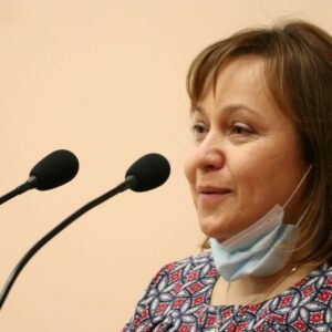 B. Stawarz podczas przemówienia