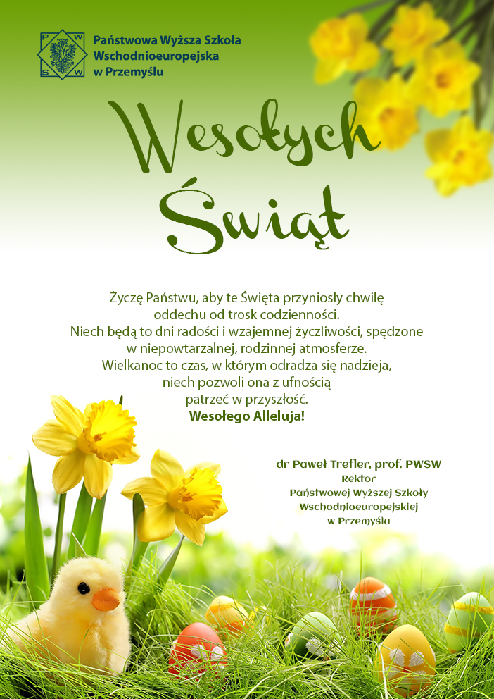 Życzenia Wielkanocne JM Rektora PANS w Przemyślu