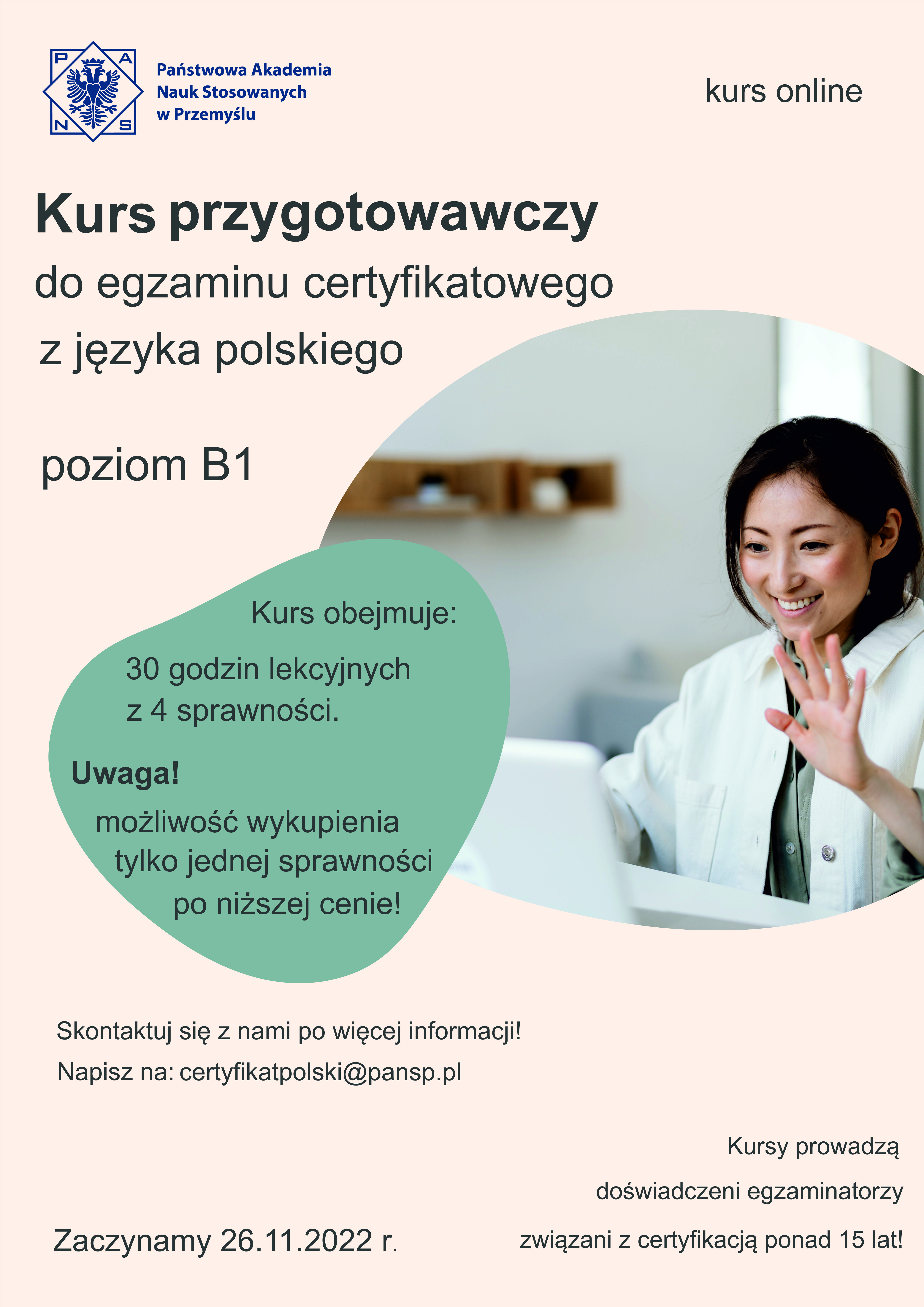 Kurs przygotowawczy do egzaminu certyfikatowego z języka polskiego