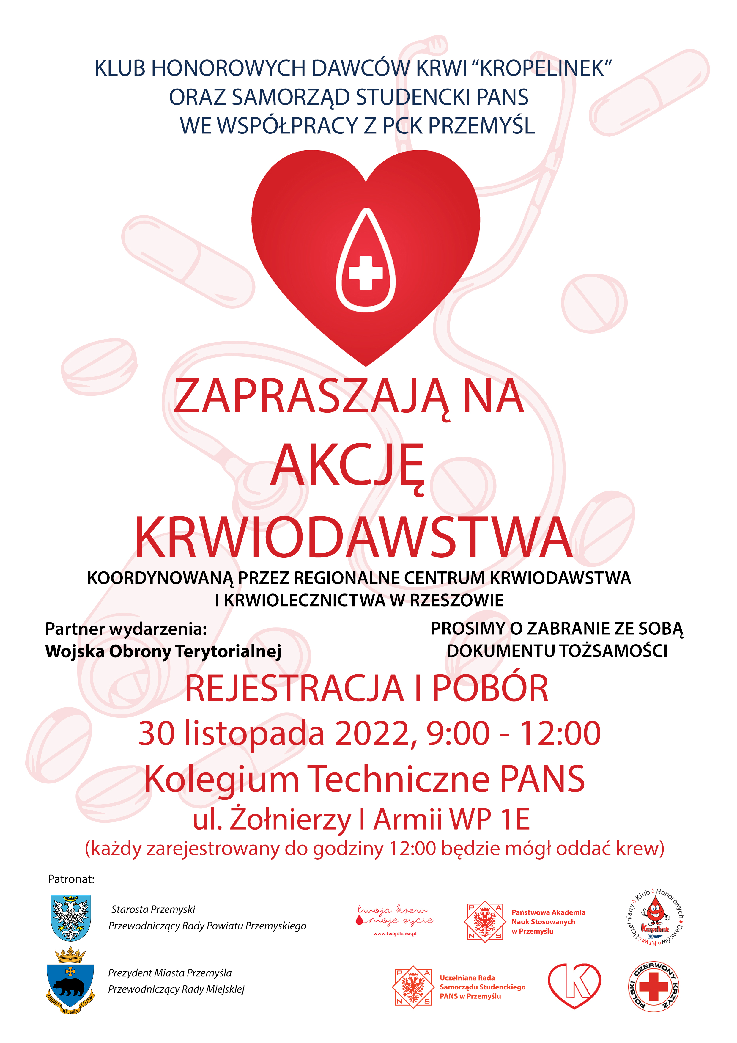 Zapraszamy na AKCJĘ KRWIODAWSTWA – każda kropla jest „na wagę złota”
