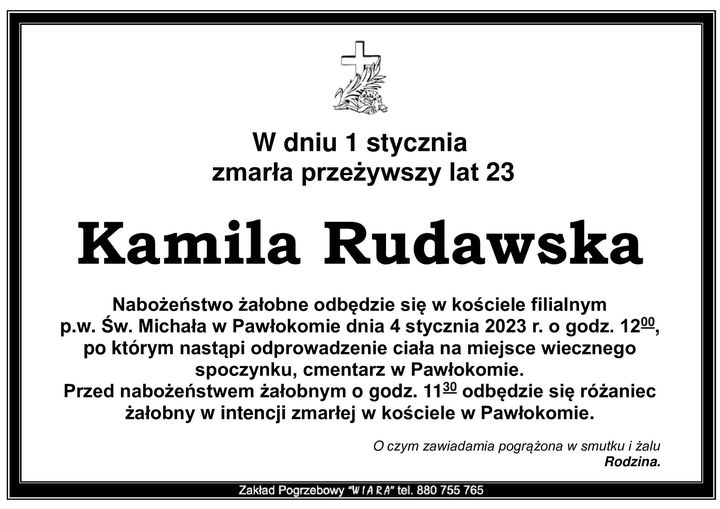 Zmarła nasza studentka