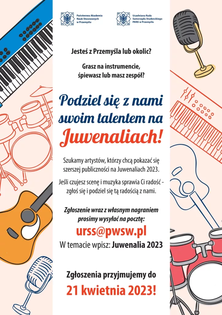 JUWENALIA 2023 – SZUKAMY LOKALNYCH ARTYSTÓW