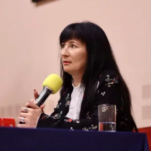 Pani Agnieszka Krasoń w trakcie wystąpienia