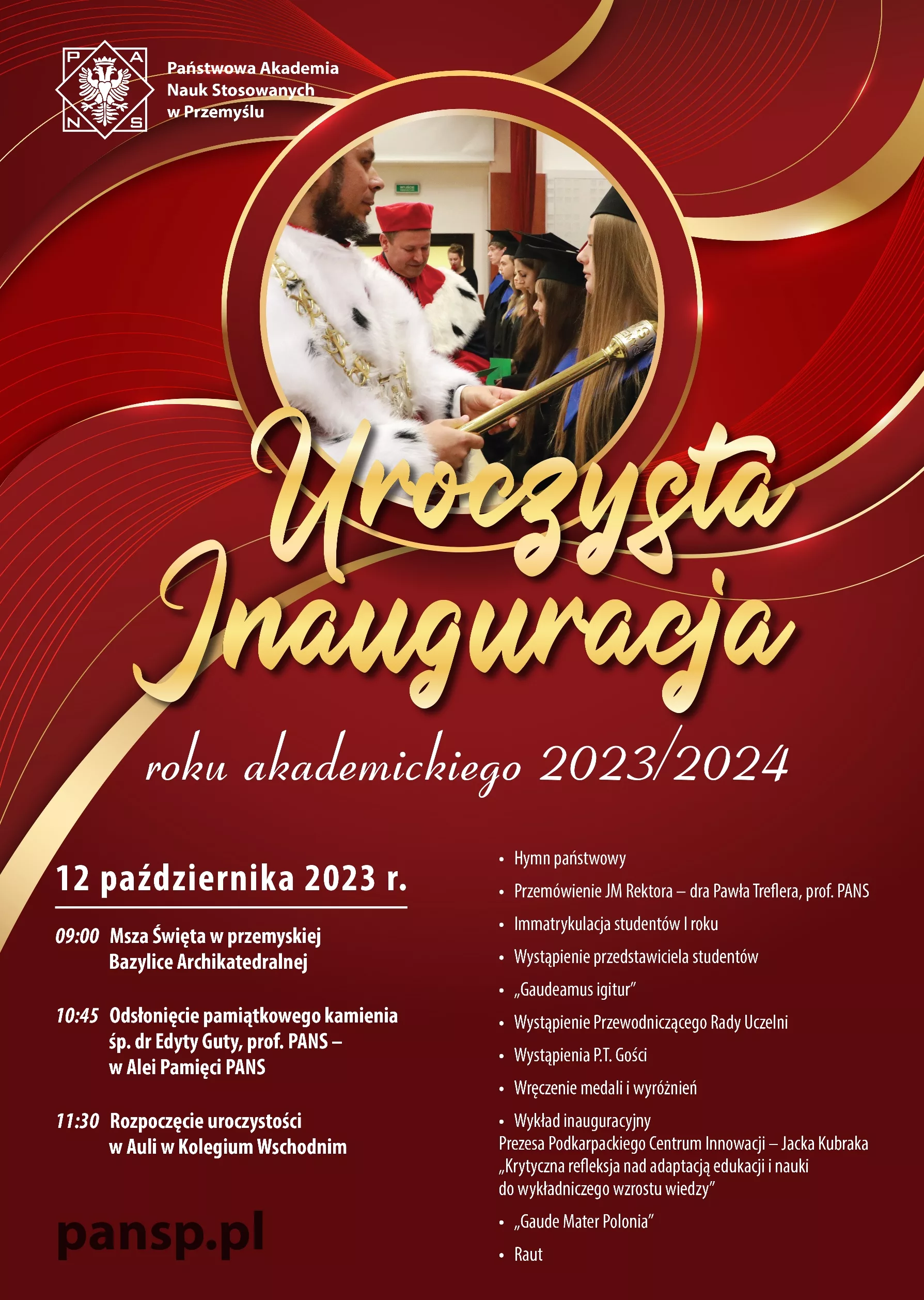 Uroczysta inauguracja roku akademickiego 2023/2024 PANS w Przemyślu