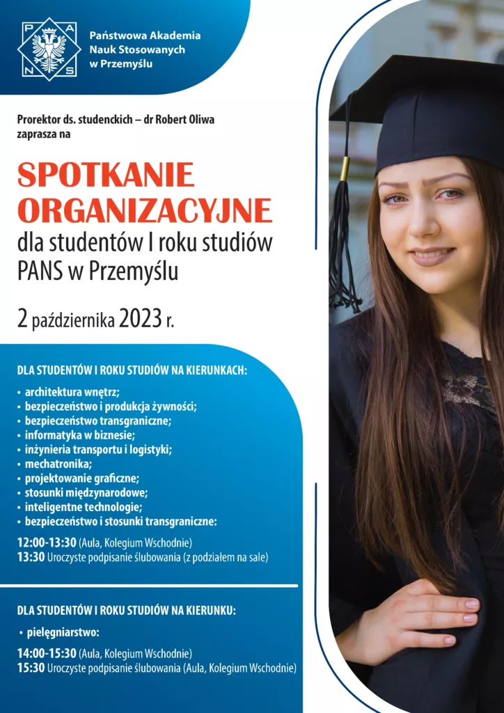 Spotkanie organizacyjne dla student&oacute;w I roku studi&oacute;w