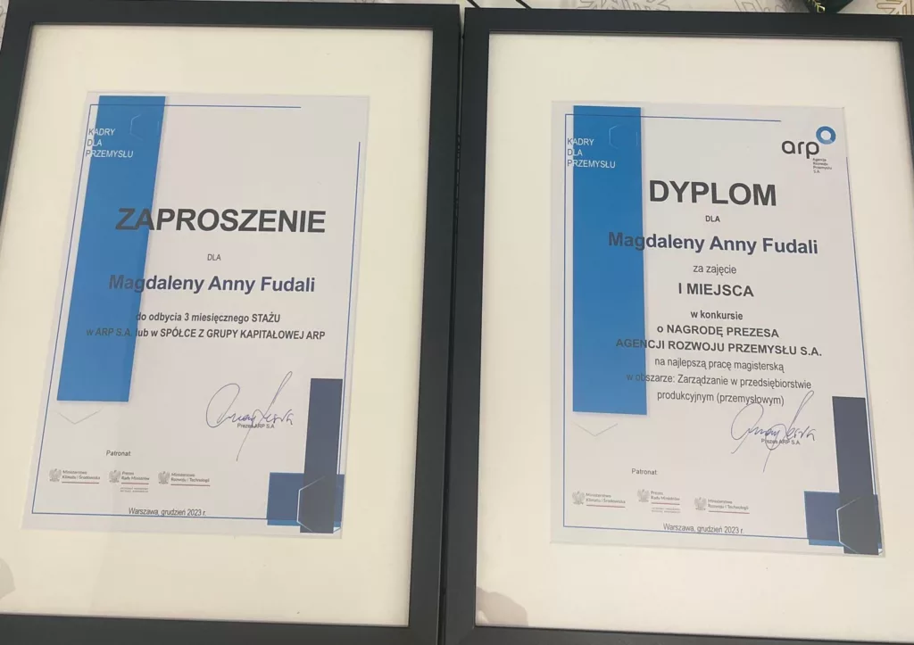 Nagroda za najlepszą pracę magisterską trafiła do naszej absolwentki!