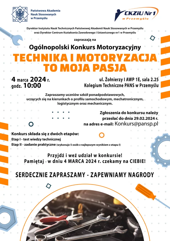 Konkurs „Technika i motoryzacja to moja pasja” – trwają zapisy