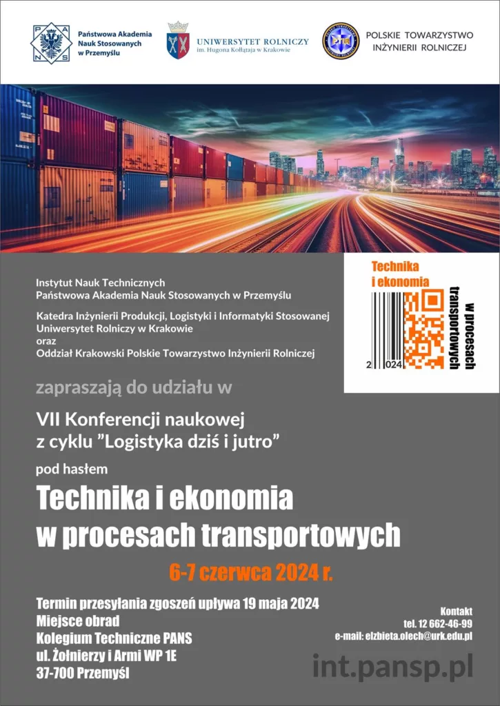 VII konferencja naukowa z cyklu „Logistyka dziś i jutro” – zachęcamy do udziału!