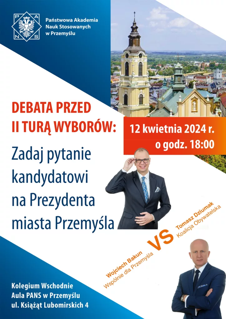 Zapraszamy na DEBATĘ przed II turą wybor&oacute;w na Prezydenta Miasta Przemyśla