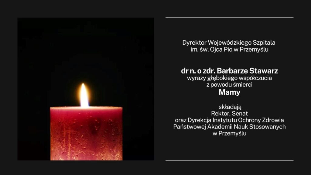 Kondolencje dla Pani Dyrektor Wojew&oacute;dzkiego Szpitala im. św. Ojca Pio