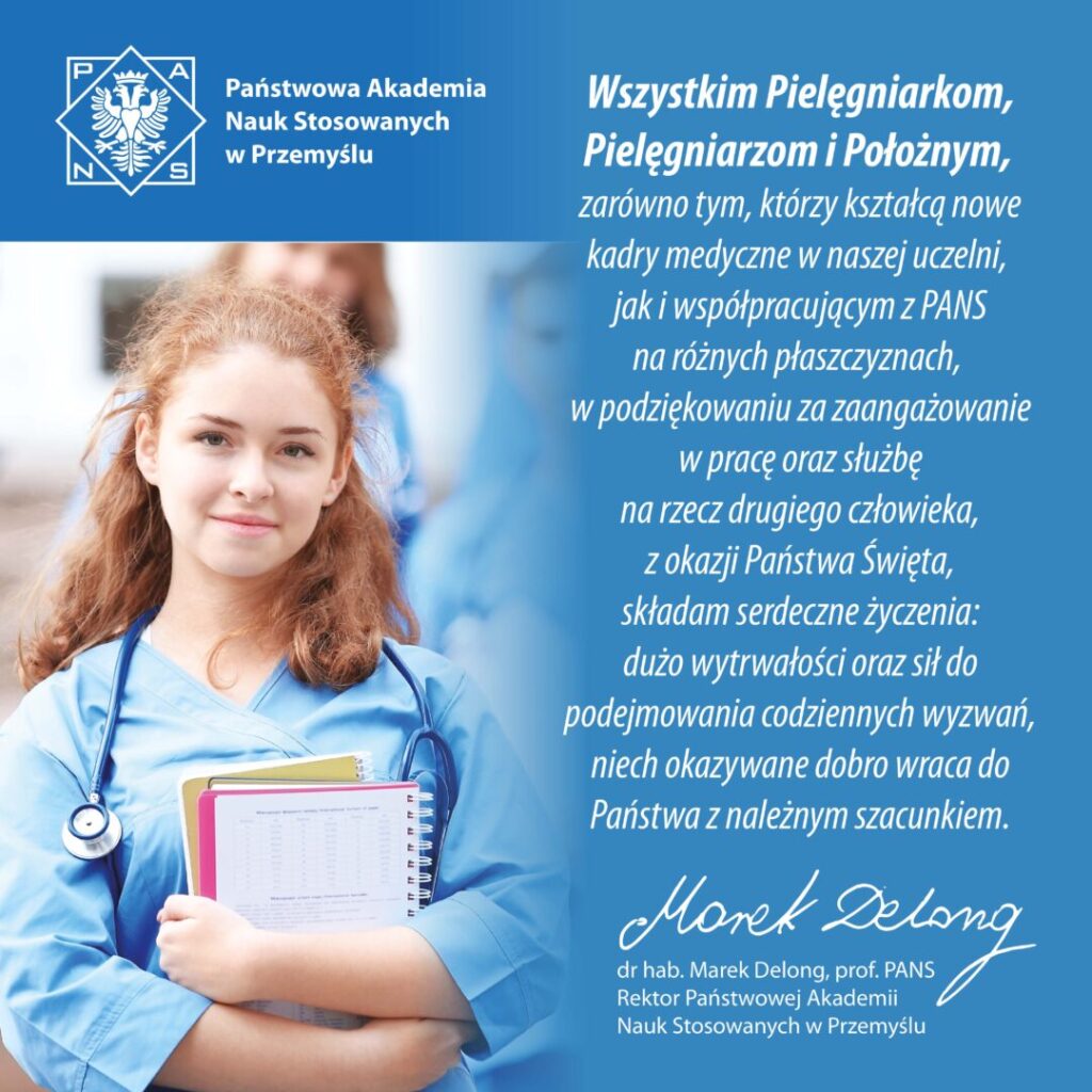 Życzenia Rektora z okazji Międzynarodowego Dnia Pielęgniarek i Położnych