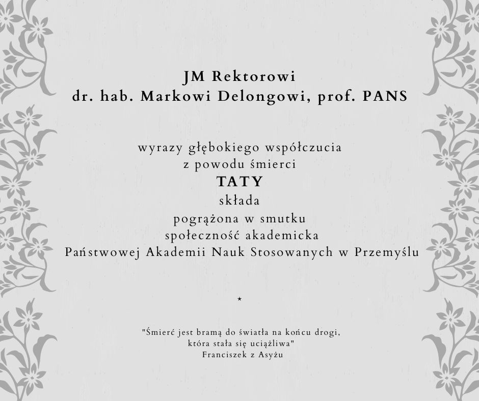 Łączymy się w smutku z JM Rektorem prof. Markiem Delongiem