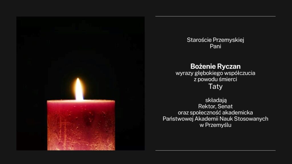 Kondolencje dla Starosty Przemyskiej Pani Bożeny Ryczan