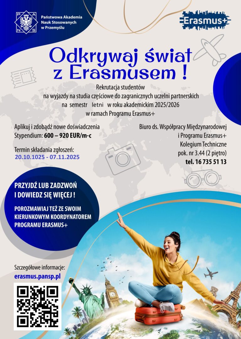 REKRUTACJA dla studentów na studia w ramach programu Erasmus+ na semestr letni 2025/2026
