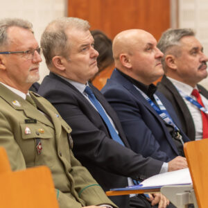 Władze uczelni i organizatorzy konferencji, na pierwszym planie od lewej: D. Tracz, prof. A. Kawecki, dr P. Łabuz