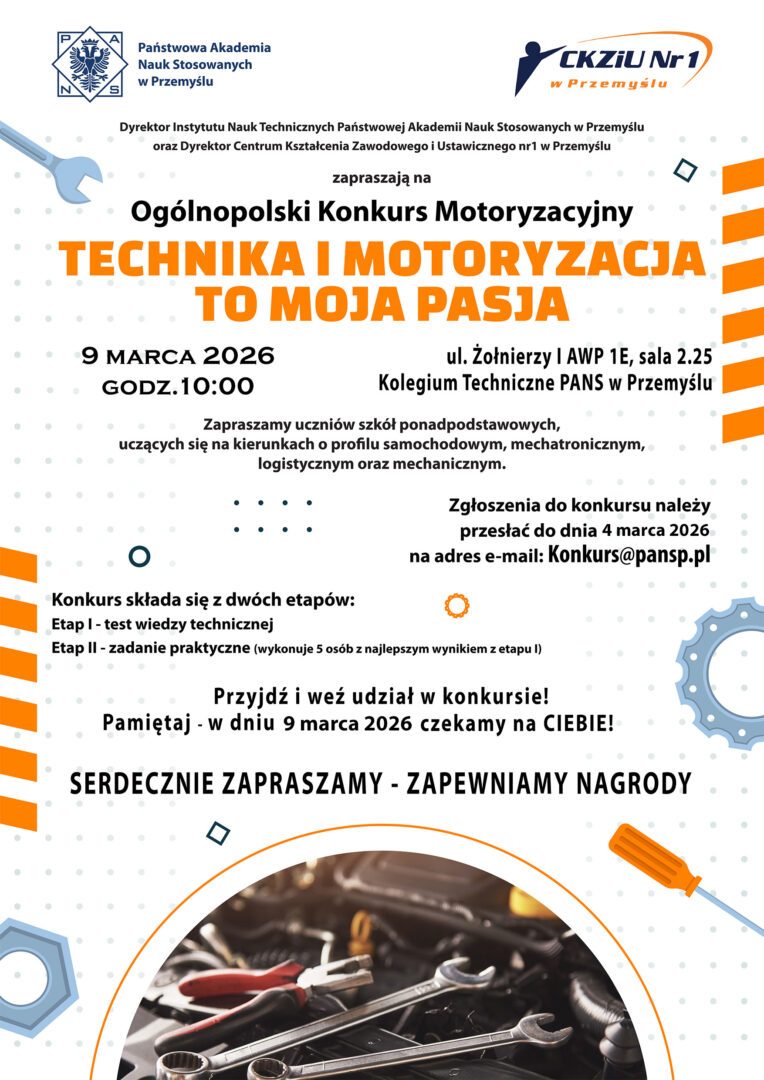 Og&oacute;lnopolski Konkurs Motoryzacyjny TECHNIKA I MOTORYZACJA TO MOJA PASJA