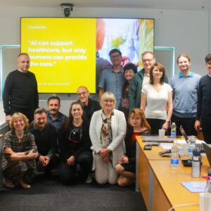 uczestnicy (od lewej): Ömer KÜÇÜKARSLAN (BOSEV, Turcja), Patrycja Trojnar (PANS, Polska), Jaroslav Pekara (VSZ, Czechy), prof. dr hab. Ziya AKBULUT (BOSEV, Turcja), Ercan KÜÇÜKARSLAN (BOSEV, Turcja), Angela Salvatore (LABC, Włochy), Paolo Brusa (LABC, Włochy), Emer Thompson (MTU, Irlandia), dr hab. Kristin Brogan (MTU, Irlandia), Bożena Baczewska (PANS, Polska), Krzysztof Ciąpała (LABC, Włochy), Małgorzata Mikłosz (Danmar Computers, Polska), Łukasz Kłapa (Danmar Computers, Polska) i Wojciech Kolanowski (PANS, Polska)